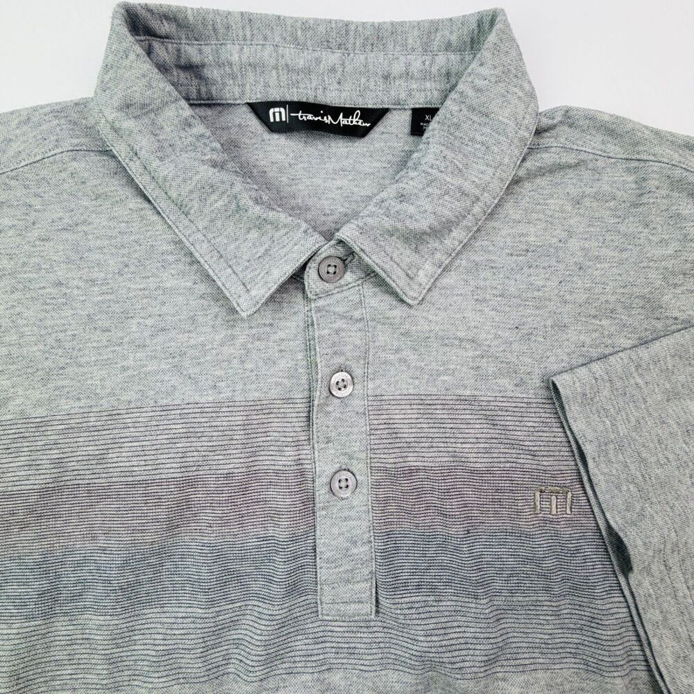 TravisMathew Gray Polo Shirt XL Pima Cotton Blend Golf Casual